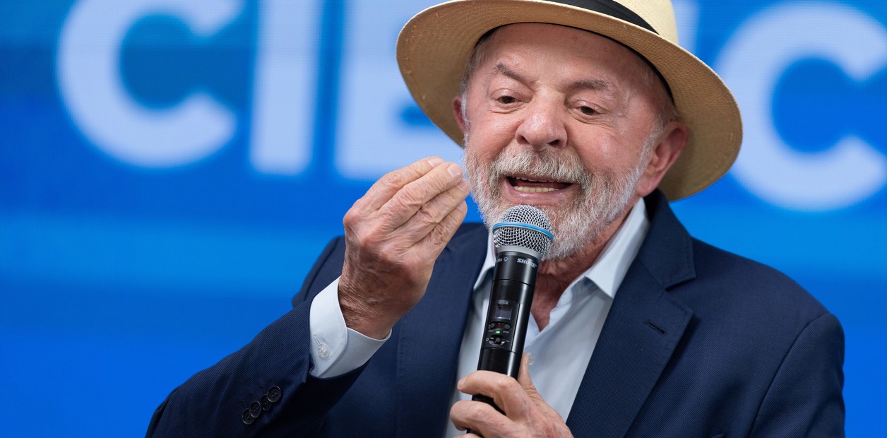 Luiz Inácio Lula da Silva durante una conferencia de prensa en Brasil.